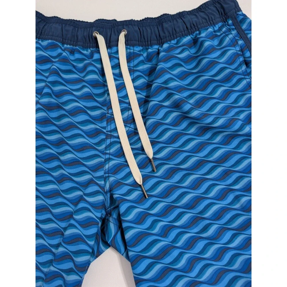 Fair Harbor swim trunks mens L blue black the anchor quick dry 8